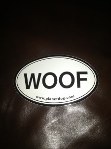 woof sticker for car